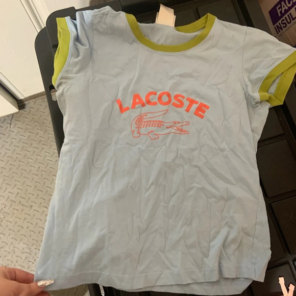 - Lacoste tee shirt y2k tennis prep vintage blue green - Picture 3 of 4